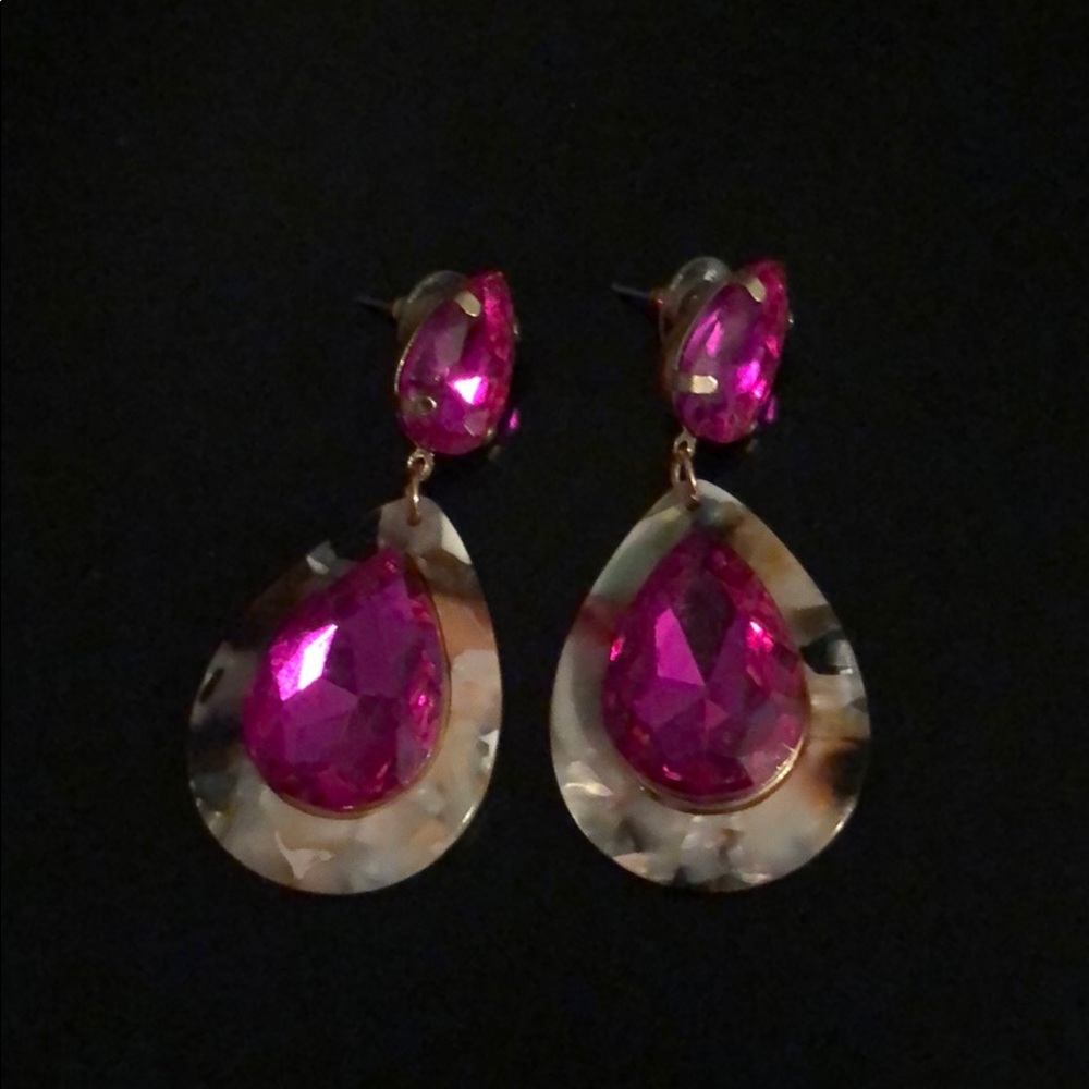 Pink stone earrings